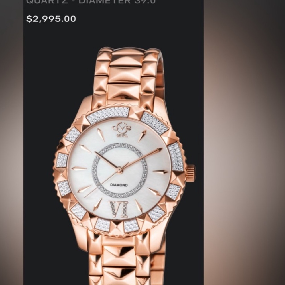 Women's GEVRIL GV2 Venice diamond quartz 39 mm watch NWT